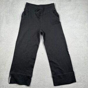 PS of Sweden Power Femme Lowa Rib Pants Black Wide Leg Cropped Sweatpants Large